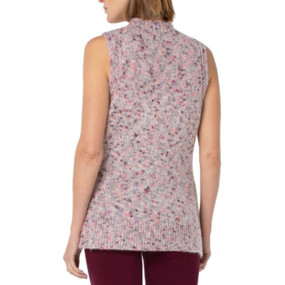 NWT Liverpool Sleeveless Mock Neck Confetti Sweater - Picture 2 of 2